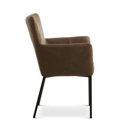 ELLIE spisebordsstol - Almond microfiber læder