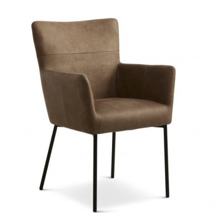 ELLIE spisebordsstol - Almond microfiber læder