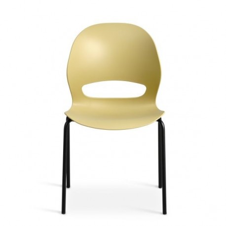 Linea Mustard Spisebordsstol med Sort Frame stel