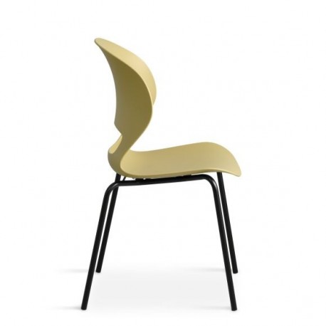 Linea Mustard Spisebordsstol med Sort Frame stel