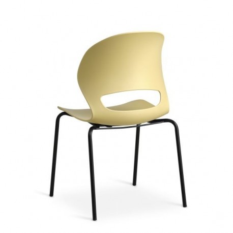 Linea Mustard Spisebordsstol med Sort Frame stel