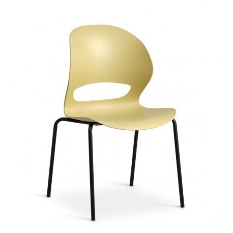 Linea Mustard Spisebordsstol med Sort Frame stel