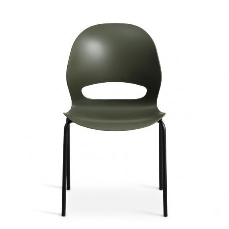 Linea Olivengrøn Spisebordsstol med Sort Frame stel