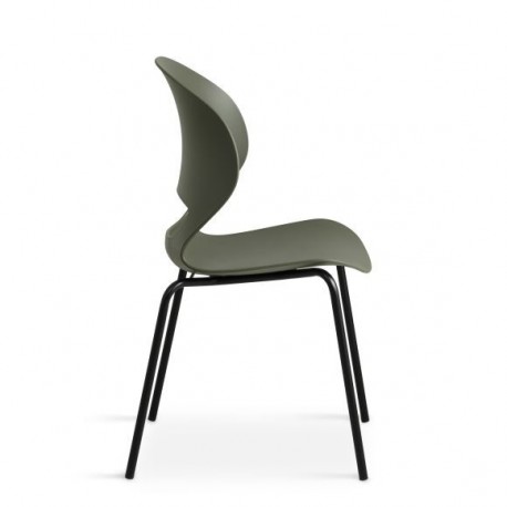 Linea Olivengrøn Spisebordsstol med Sort Frame stel