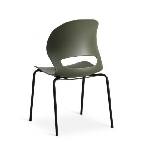 Linea Olivengrøn Spisebordsstol med Sort Frame stel
