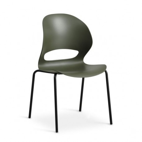 Linea Olivengrøn Spisebordsstol med Sort Frame stel