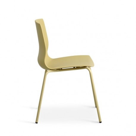 Liv - Mustard Spisebordsstol med Mustard metalben