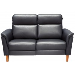 Sæby 2 pers sofa Sort Lædersofa