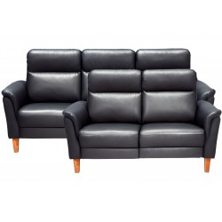 Sæby sofasæt Sort Lædersofa