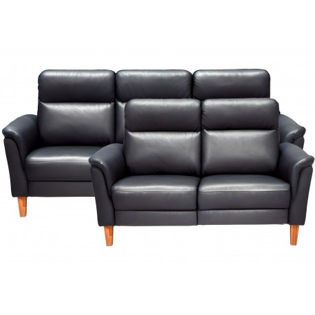 Sæby sofasæt Sort Lædersofa