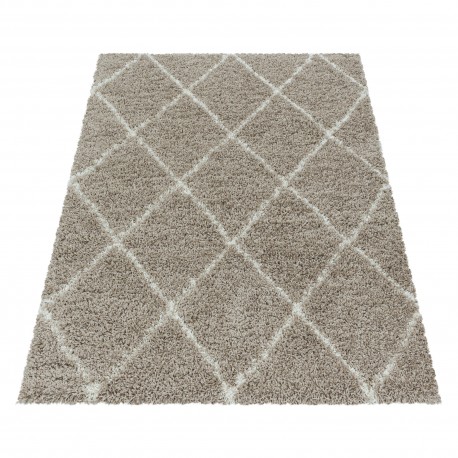 Alvor Shaggy Tæppeløber Geometrisk - Beige