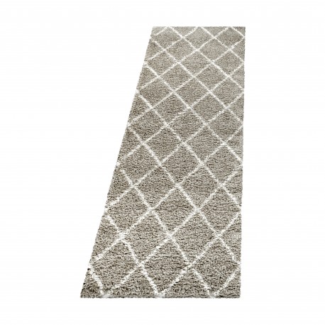 Alvor Shaggy Tæppeløber Geometrisk - Beige