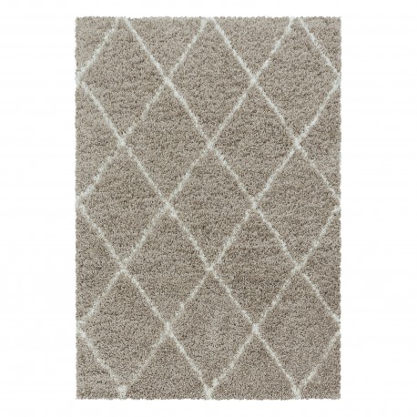Alvor Shaggy tæppe Geometrisk - Beige