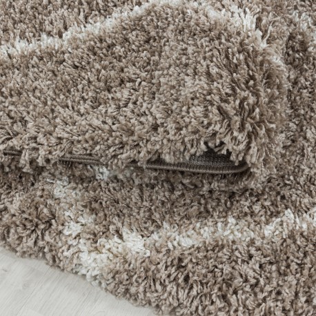 Alvor Shaggy tæppe Geometrisk - Beige