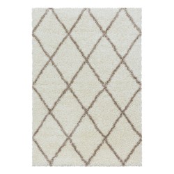 Alvor Shaggy Tæppeløber Geometrisk - Creme