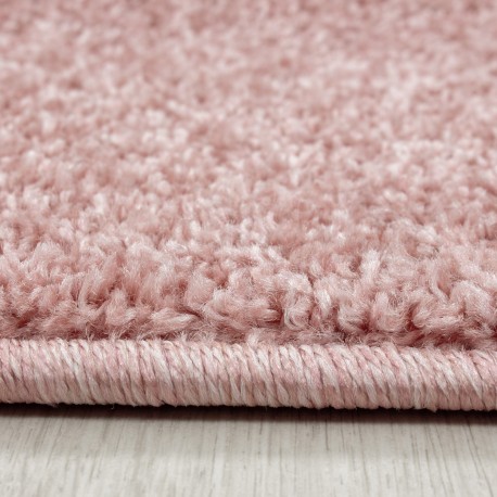 Ata Kortluvet tæppe Ensfarvet - Rosa