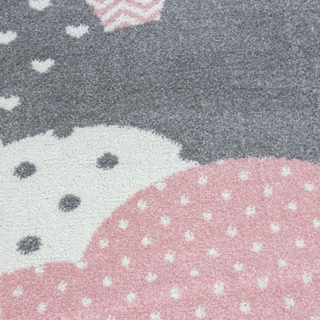 Bambi Rund Børnetæppe Sky - Pink