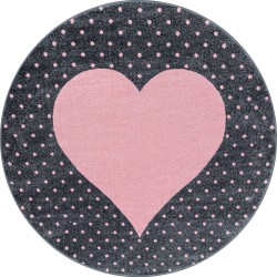 Bambi Rund Børnetæppe Hjerte - Pink