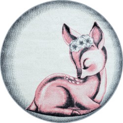 Bambi Rund Børnetæppe Rådyr - Pink