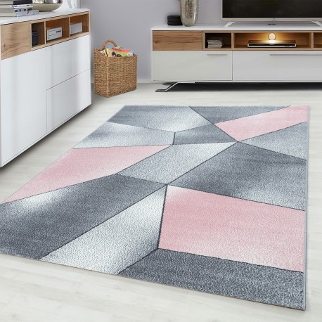 Beta Kortluvet Tæppeløber Geometrisk - Pink