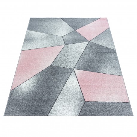 Beta Kortluvet Tæppeløber Geometrisk - Pink