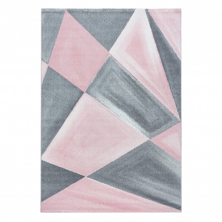 Beta Kortluvet Tæppeløber Geometrisk - Pink