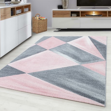 Beta Kortluvet Tæppeløber Geometrisk - Pink