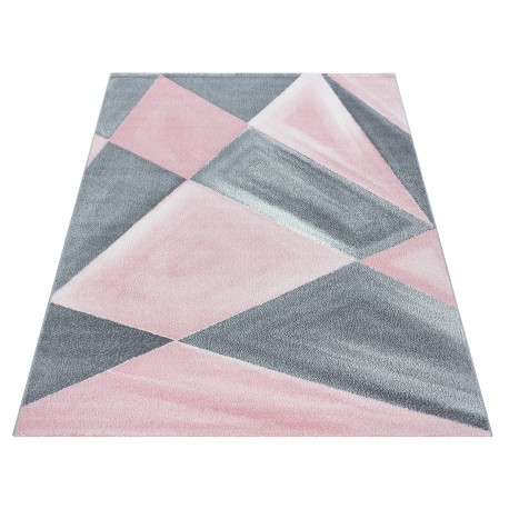 Beta Kortluvet Tæppeløber Geometrisk - Pink
