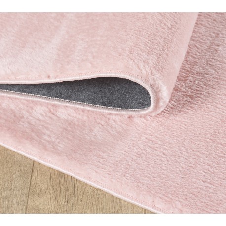 Catwalk Rund Vaskbart tæppe Ensfarvet - Rosa