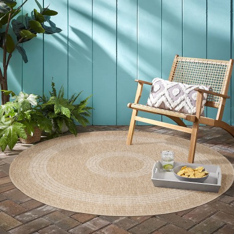 Comilla Rund Udendørs tæppe Vintage - Beige