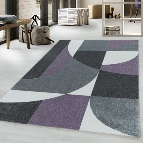 Efor Kortluvet Tæppeløber Geometrisk - Violet