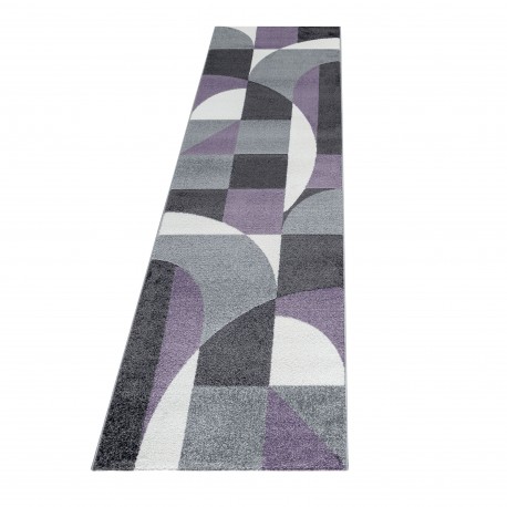 Efor Kortluvet Tæppeløber Geometrisk - Violet