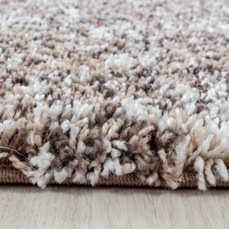 Enjoy Rund Shaggy tæppe Plettet - Beige