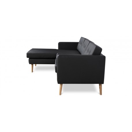 Novelty ch. sofa venstrevendt- Sort tekstillæder