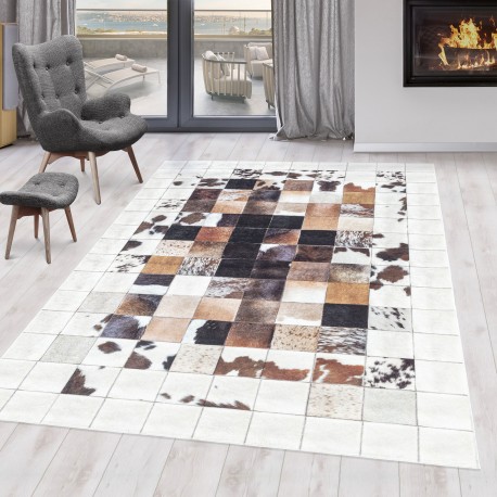 Fiesta Vaskbart tæppe Patchwork - Hvid