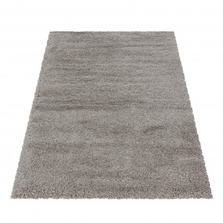 Fluffy Shaggy tæppe Ensfarvet - Beige