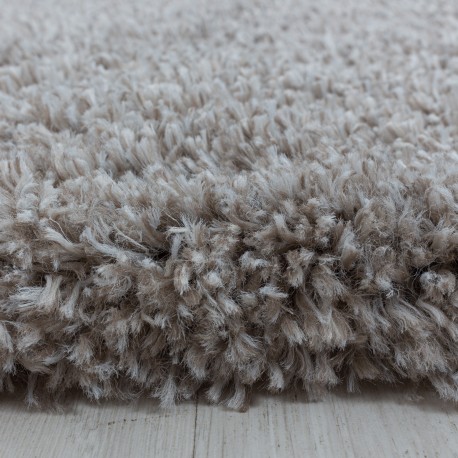 Fluffy Shaggy tæppe Ensfarvet - Beige