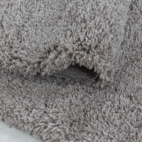 Fluffy Shaggy tæppe Ensfarvet - Beige
