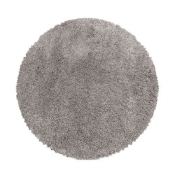 Fluffy Rund Shaggy tæppe Ensfarvet - Beige