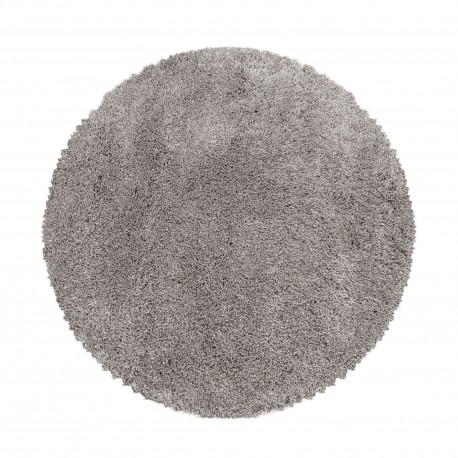 Fluffy Rund Shaggy tæppe Ensfarvet - Beige