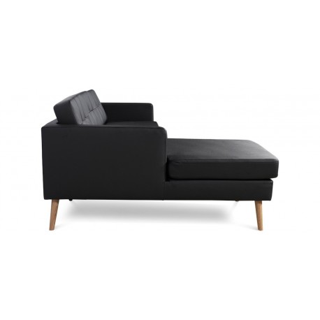 Novelty ch. sofa venstrevendt- Sort tekstillæder