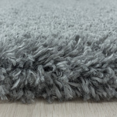 Fluffy Shaggy tæppe Ensfarvet - Lysegrå
