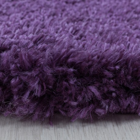 Fluffy Shaggy tæppe Ensfarvet - Lilla