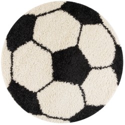 Fun Rund Børnetæppe Fodbold - Sort