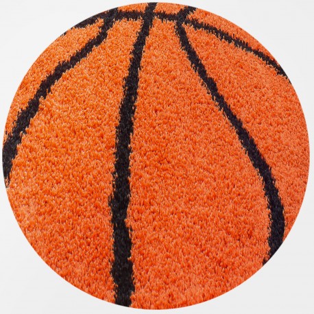 Fun Rund Børnetæppe Basketball - Orange