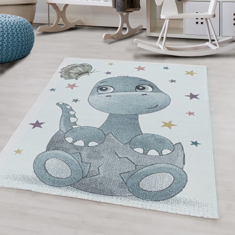 Funny Børnetæppe Dinosaur - Blå