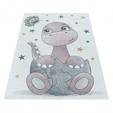 Funny Børnetæppe Dinosaur - Pink