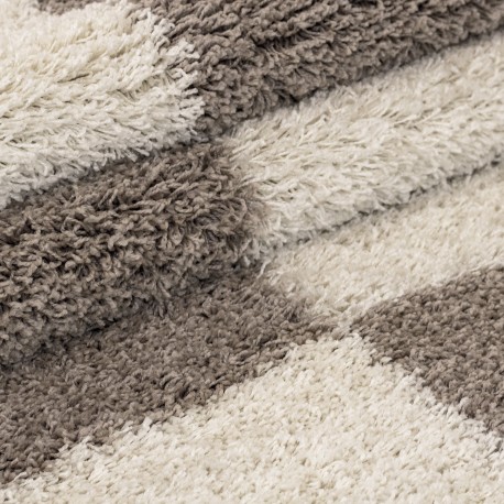 Gala Shaggy tæppe Ternet - Beige