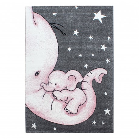 Kids Børne Tæppeløber Elefant - Pink