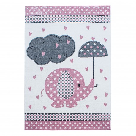 Kids Børne Tæppeløber Elefant - Pink